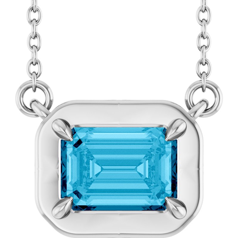 Claw-Prong Solitaire Bezel-Style Necklace or Center