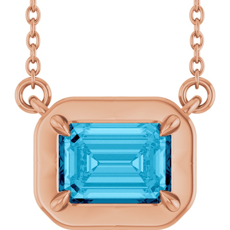 Claw-Prong Solitaire Bezel-Style Necklace or Center
