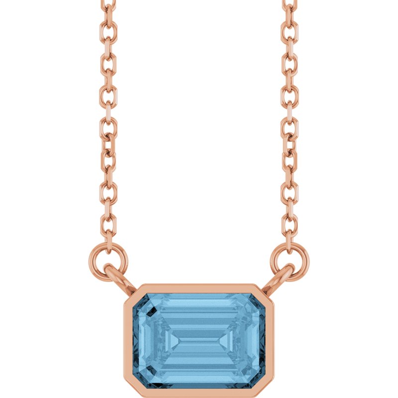 Bezel-Set Solitaire Necklace — 18″