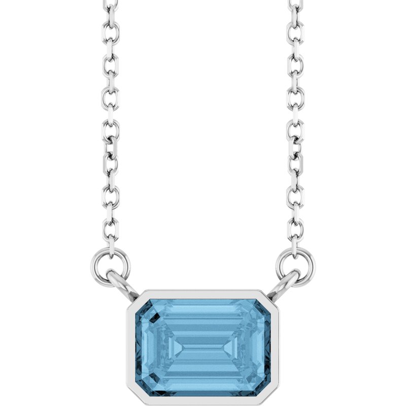 Bezel-Set Solitaire Necklace — 18″