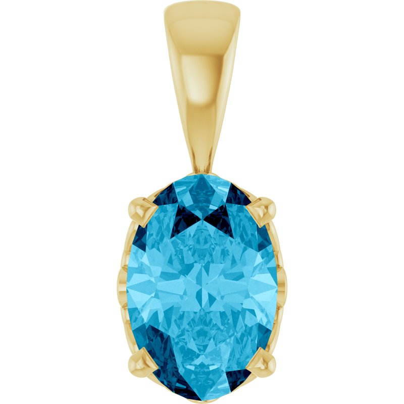 Oval 4-Prong Solitaire Necklace or Pendant