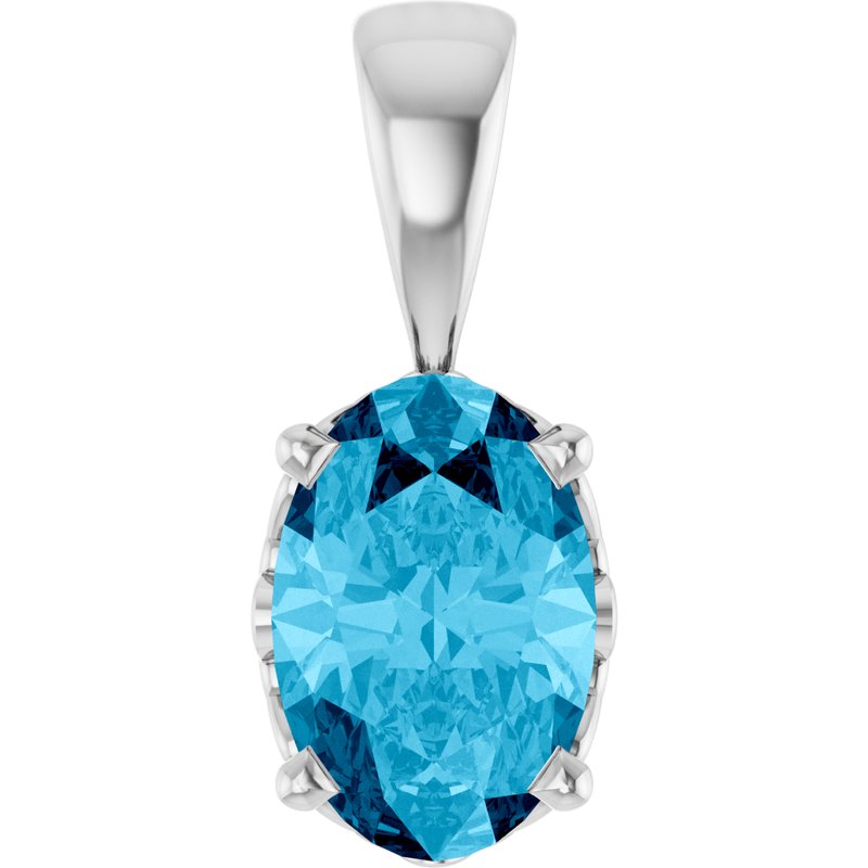 Oval 4-Prong Solitaire Necklace or Pendant