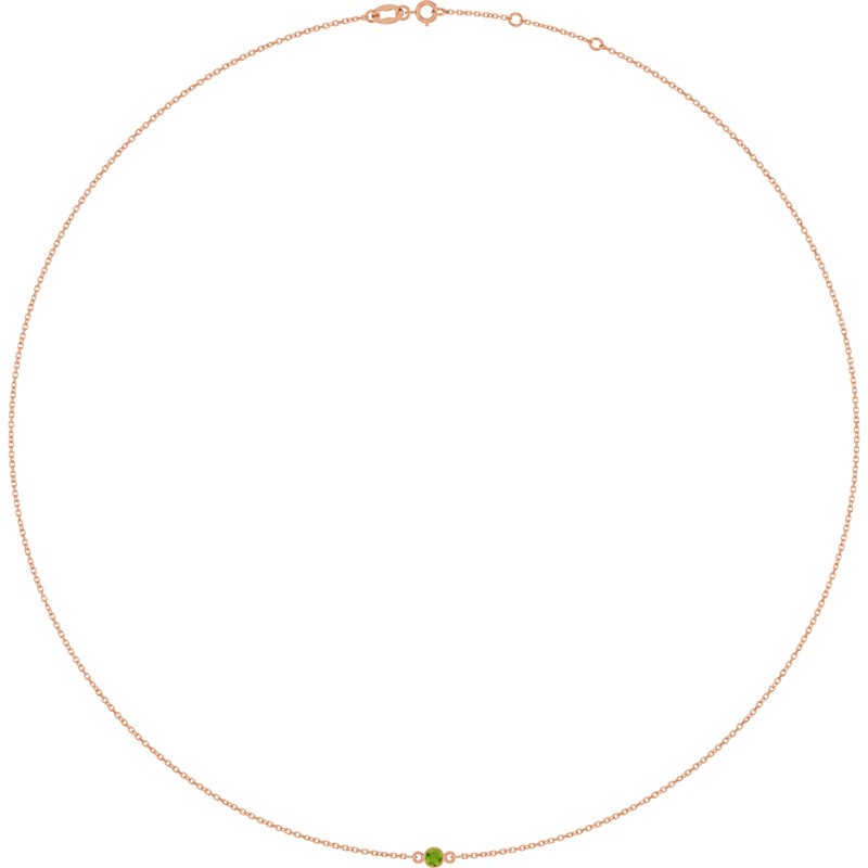 Bezel-Set Station Necklace — 16-18″