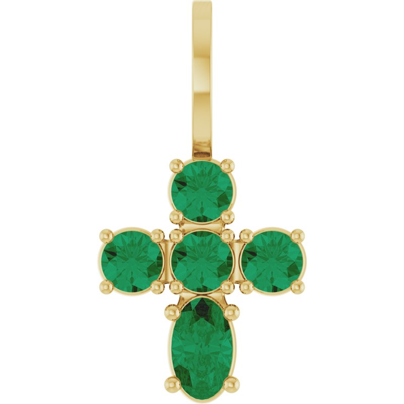 Accented Cross Charm/Pendant — Lab-Grown