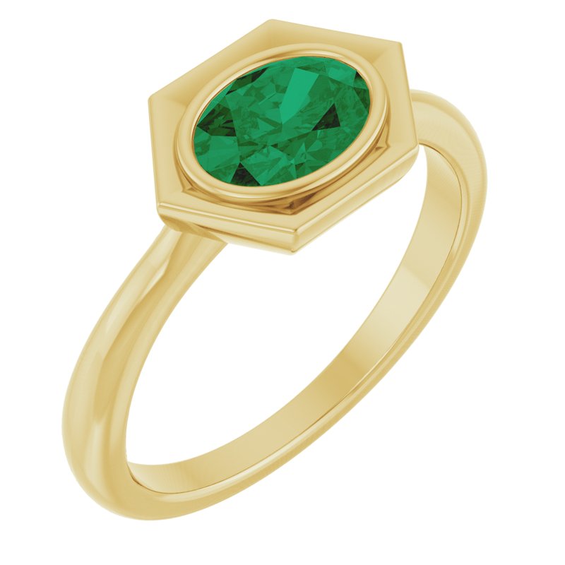 Bezel-Set Geometric Solitaire Ring