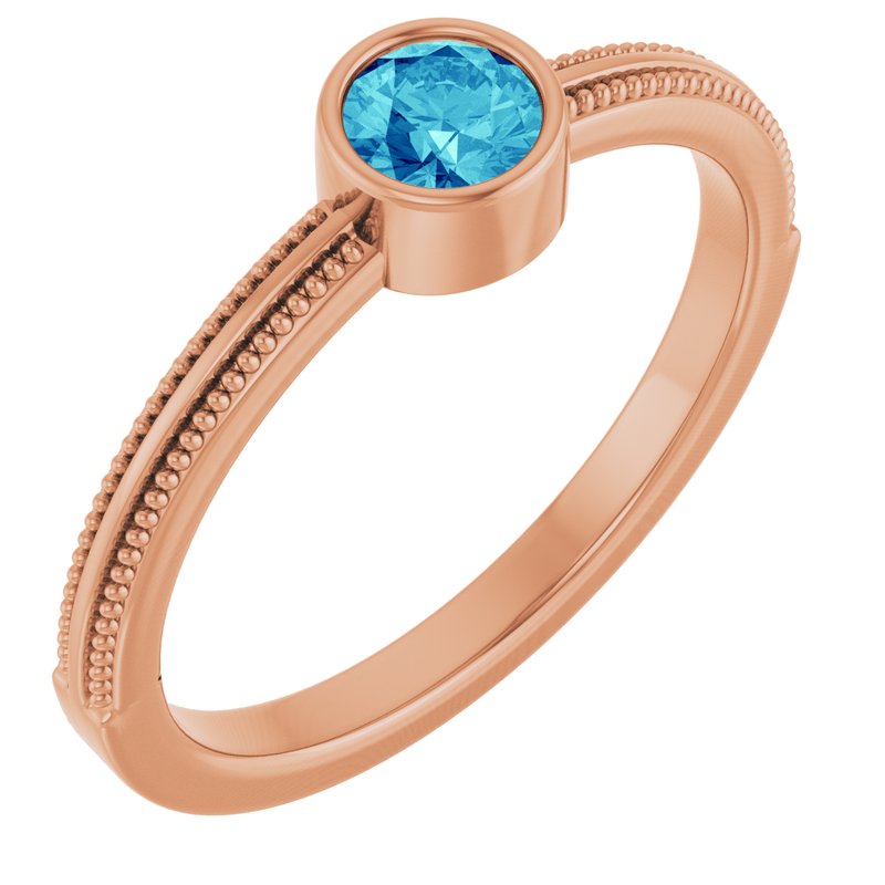 Milgrain Bezel-Set Solitaire Birthstone Ring