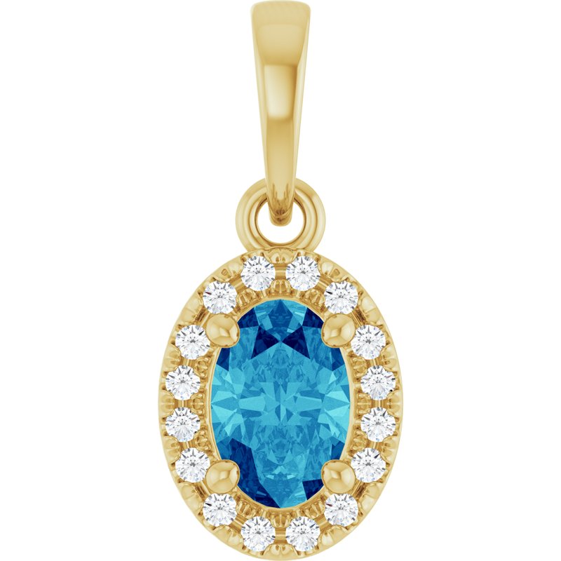 French-Set Halo-Style Pendant