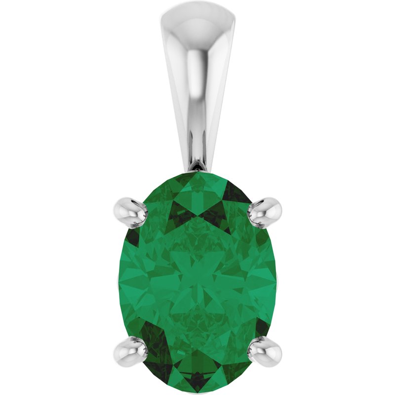 Oval 4-Prong Solitaire Necklace or Pendant