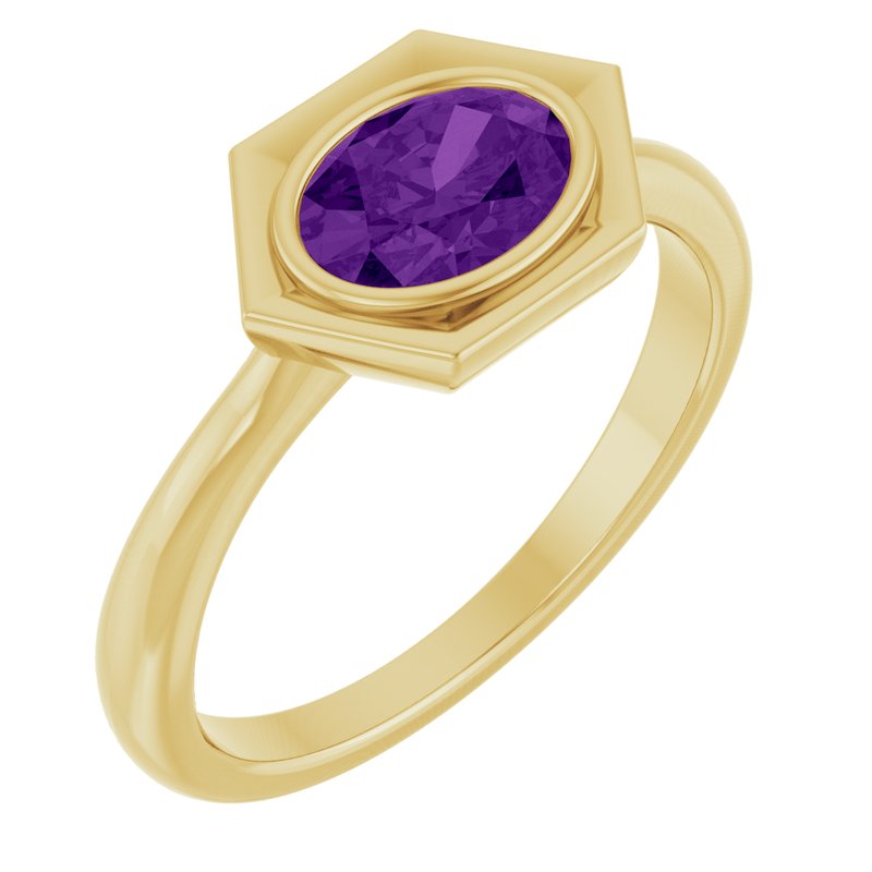 Bezel-Set Geometric Solitaire Ring