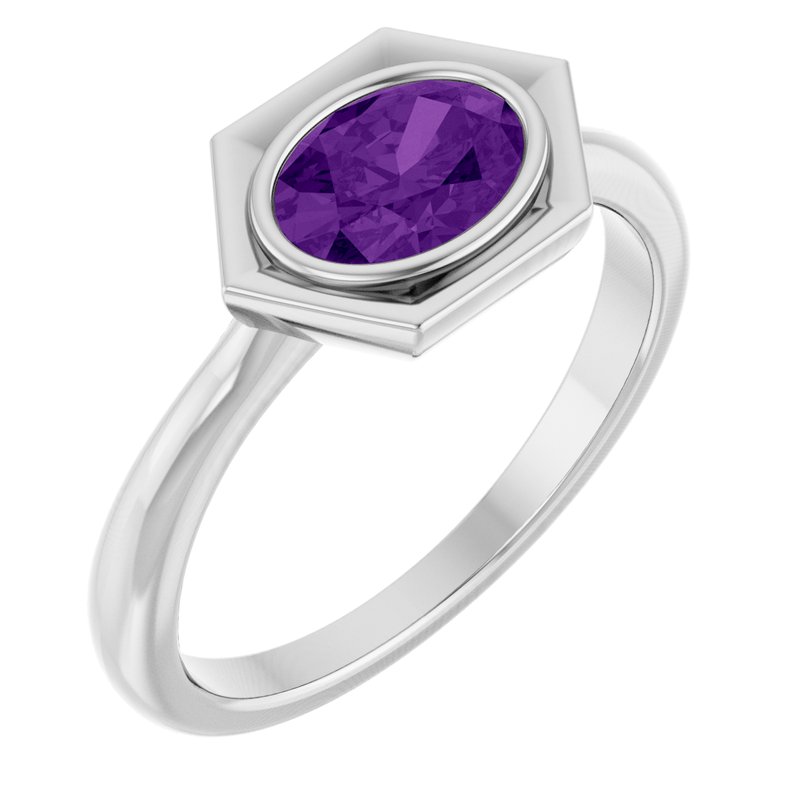 Bezel-Set Geometric Solitaire Ring