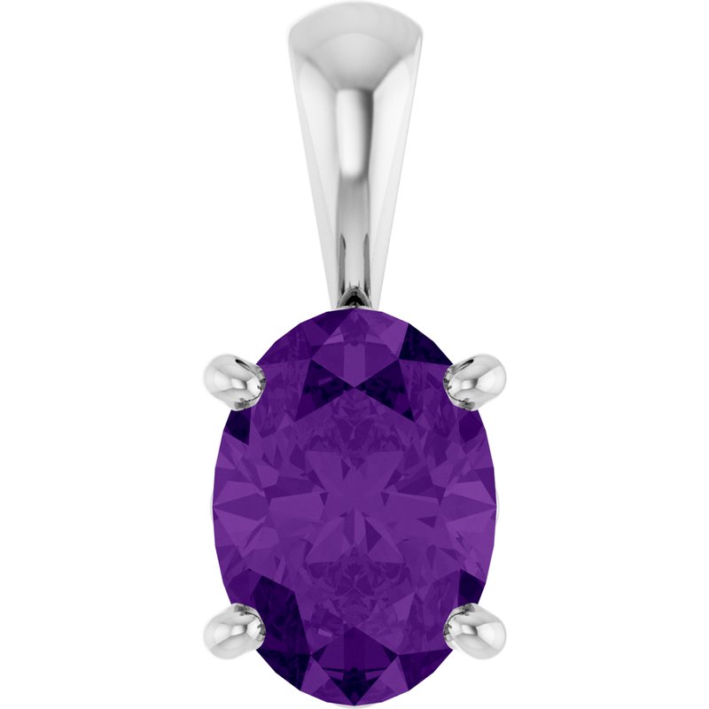 Oval 4-Prong Solitaire Necklace or Pendant