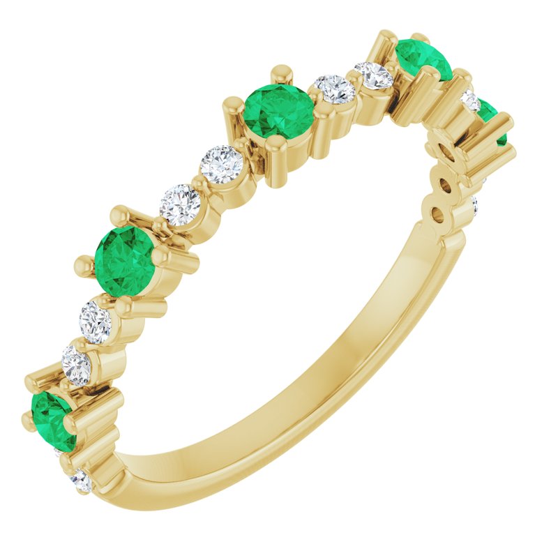 Accented Stackable Ring — Natural Diamond