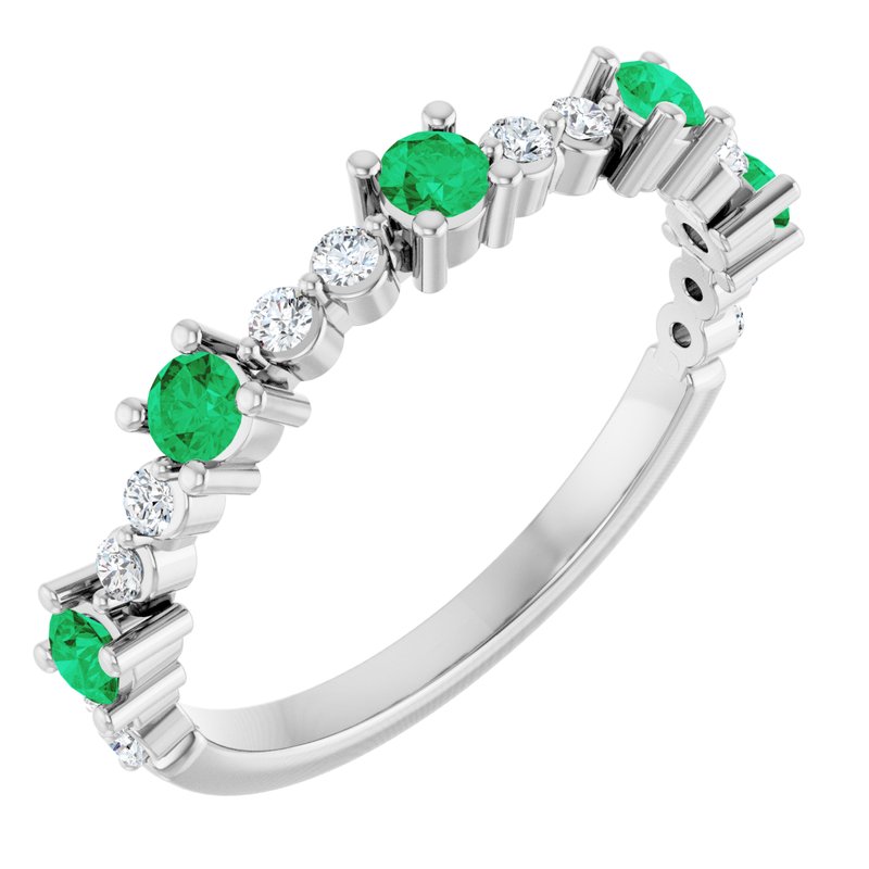 Accented Stackable Ring — Natural Diamond