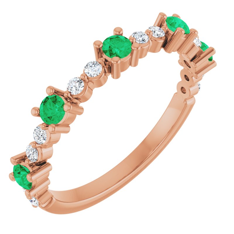 Accented Stackable Ring — Natural Diamond