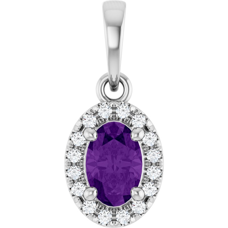 French-Set Halo-Style Pendant