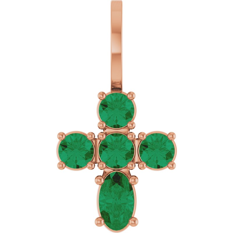 Accented Cross Charm/Pendant — Lab-Grown