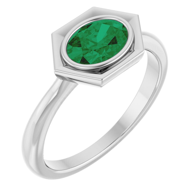 Bezel-Set Geometric Solitaire Ring