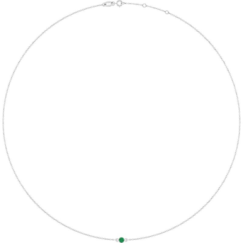 Bezel-Set Station Necklace — 16-18″