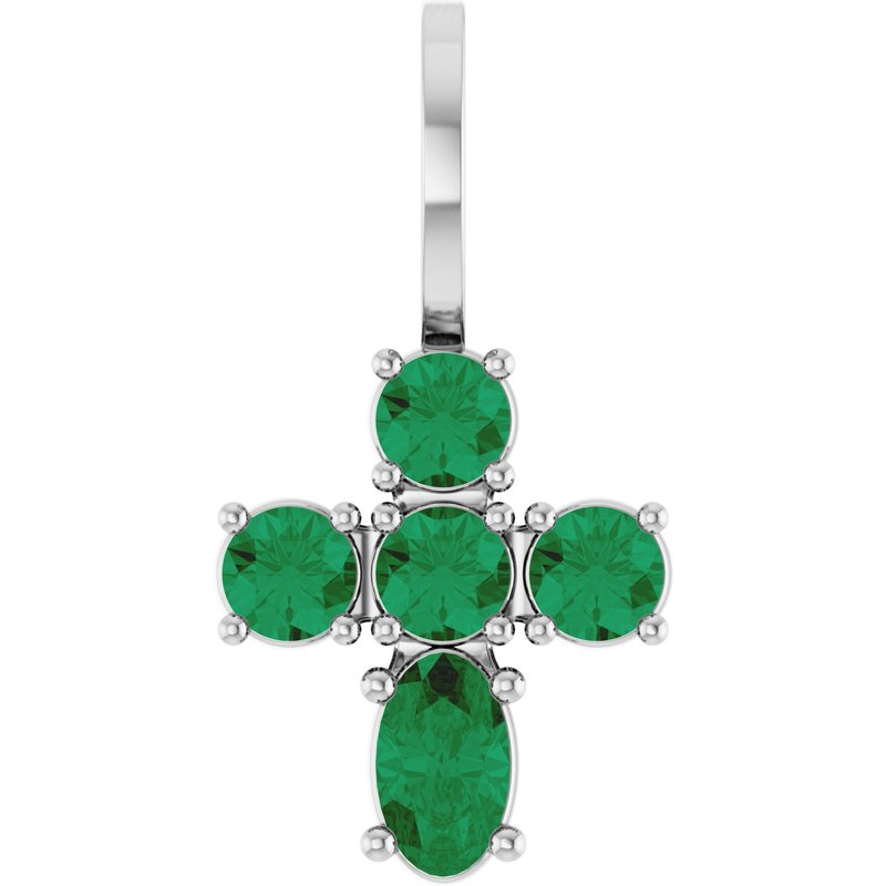 Accented Cross Charm/Pendant — Lab-Grown