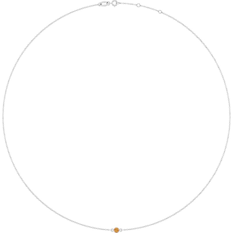 Bezel-Set Station Necklace — 16-18″