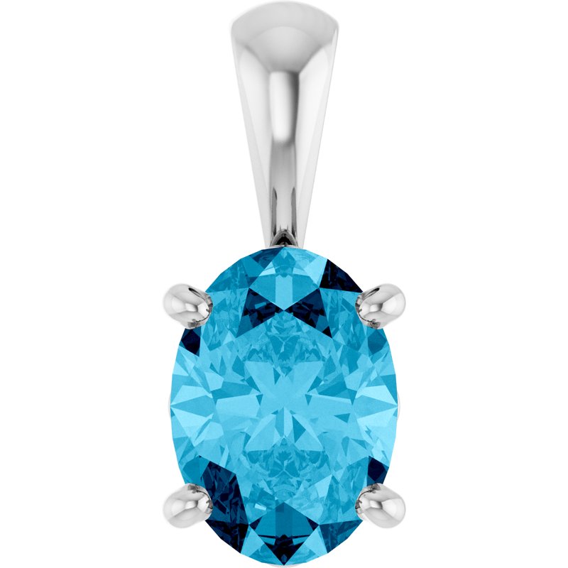 Oval 4-Prong Solitaire Necklace or Pendant