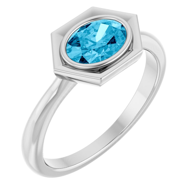 Bezel-Set Geometric Solitaire Ring