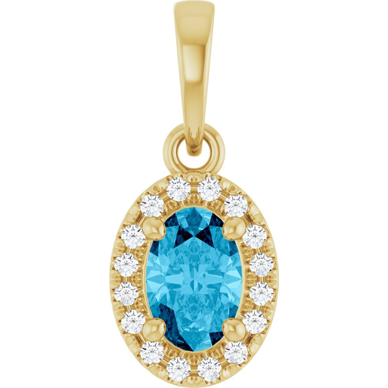 French-Set Halo-Style Pendant