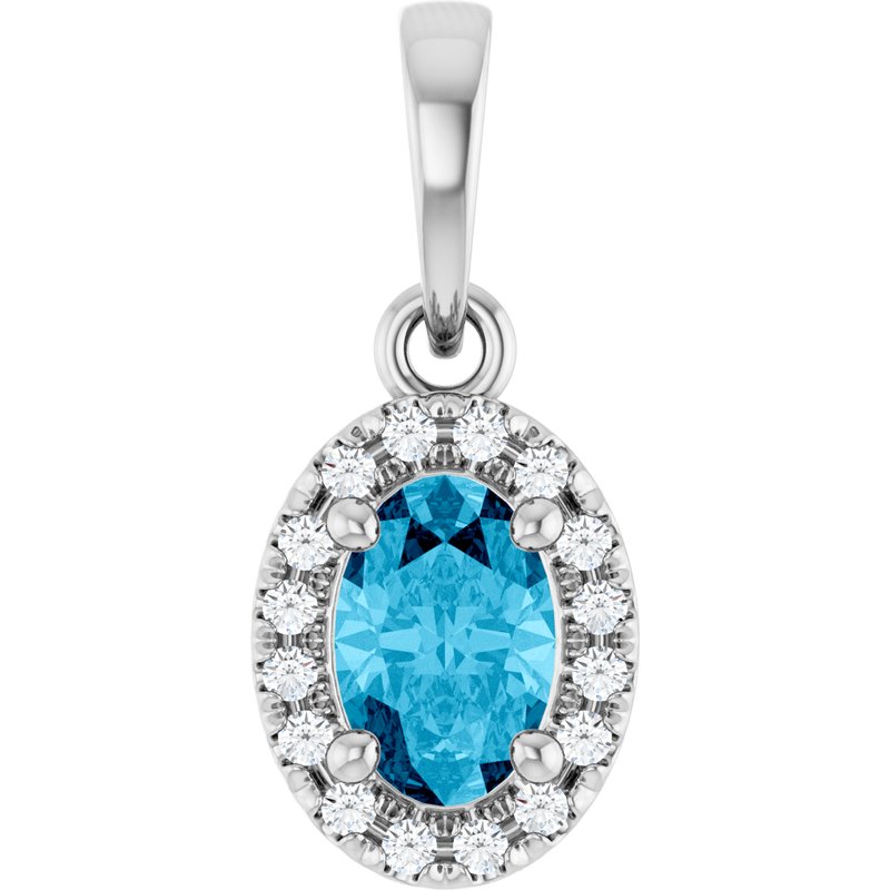 French-Set Halo-Style Pendant