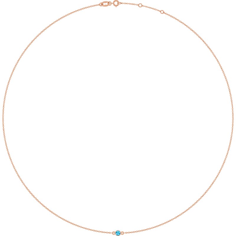 Bezel-Set Station Necklace — 16-18″
