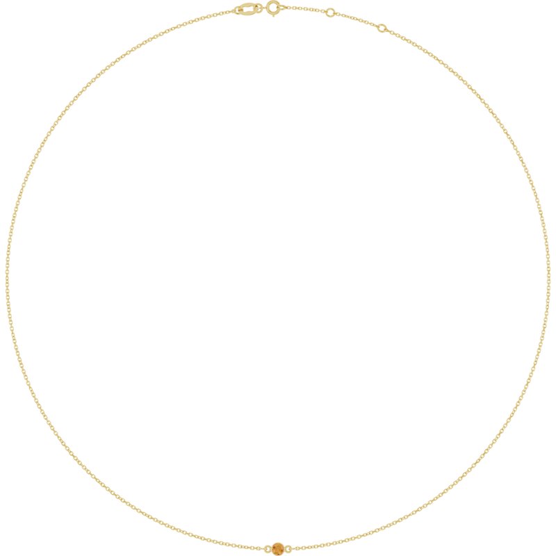 Bezel-Set Station Necklace — 16-18″