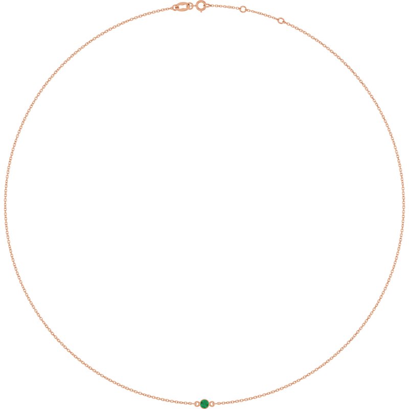 Bezel-Set Station Necklace — 16-18″