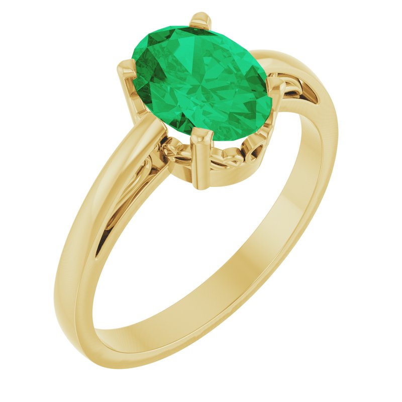 Solitaire Scroll Setting Ring No. 2