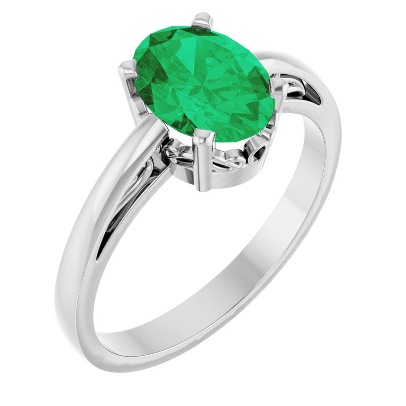 Solitaire Scroll Setting Ring No. 2