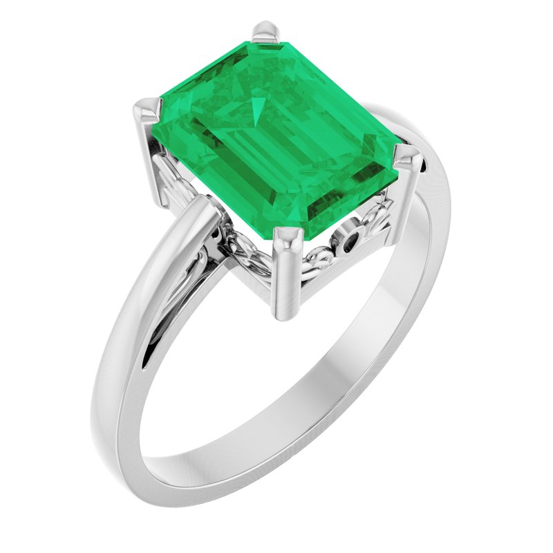 Solitaire Scroll Setting Ring No. 3