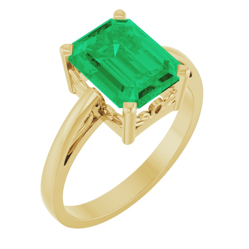 Solitaire Scroll Setting Ring No. 3