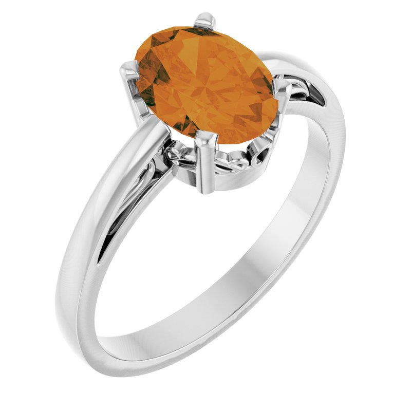 Solitaire Scroll Setting Ring No. 2