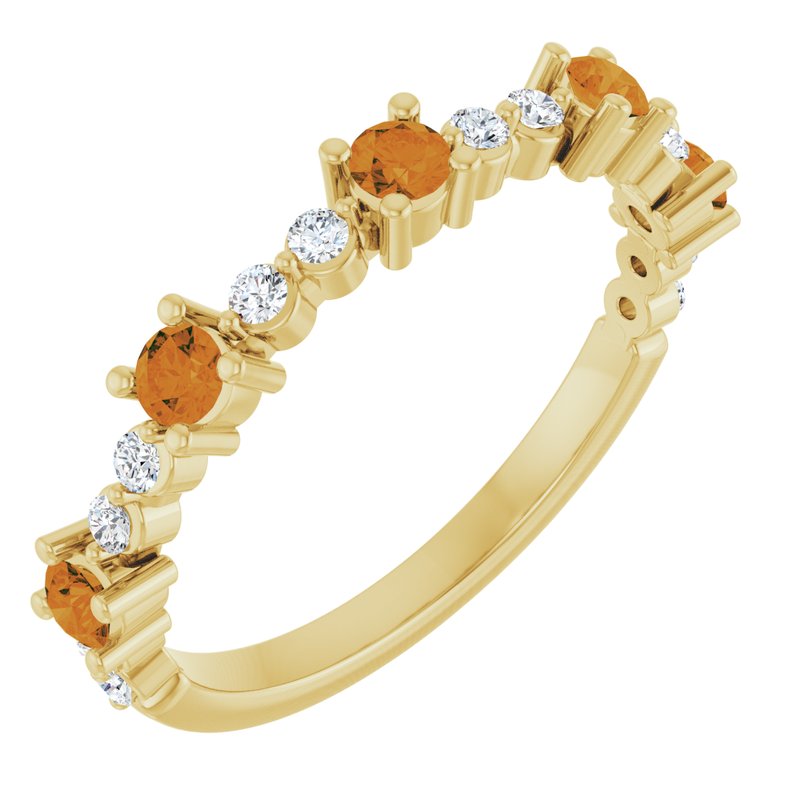 Accented Stackable Ring — Natural Diamond