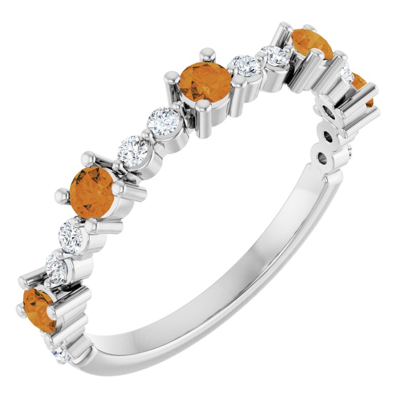 Accented Stackable Ring — Natural Diamond