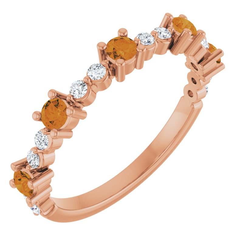 Accented Stackable Ring — Natural Diamond