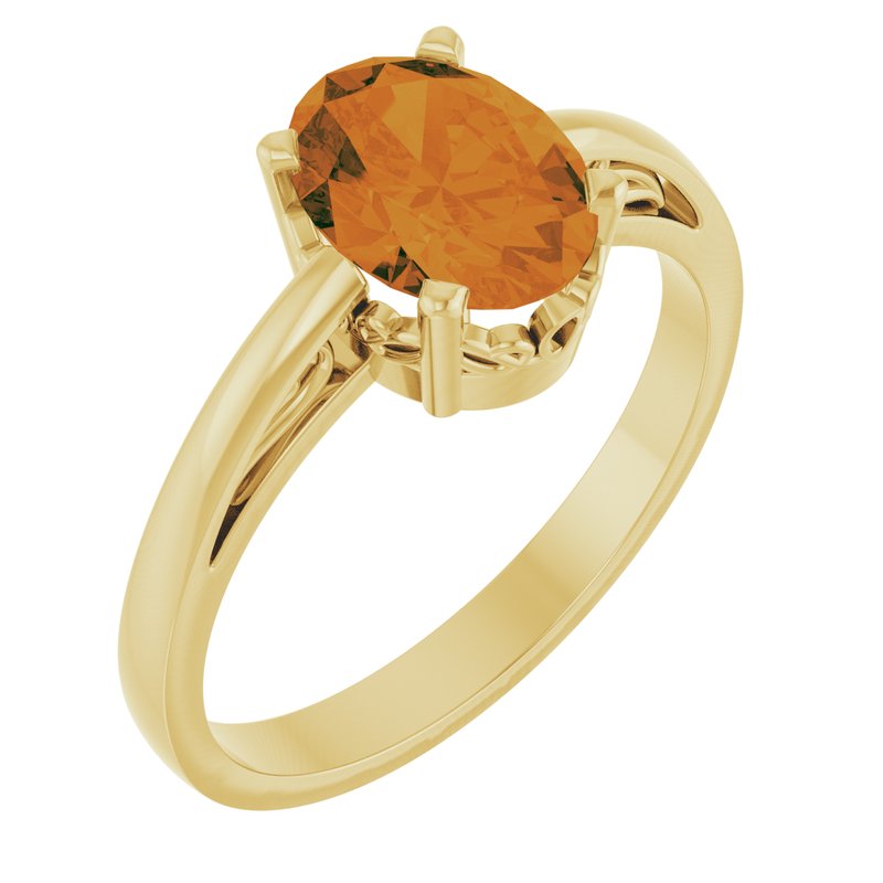 Solitaire Scroll Setting Ring No. 2