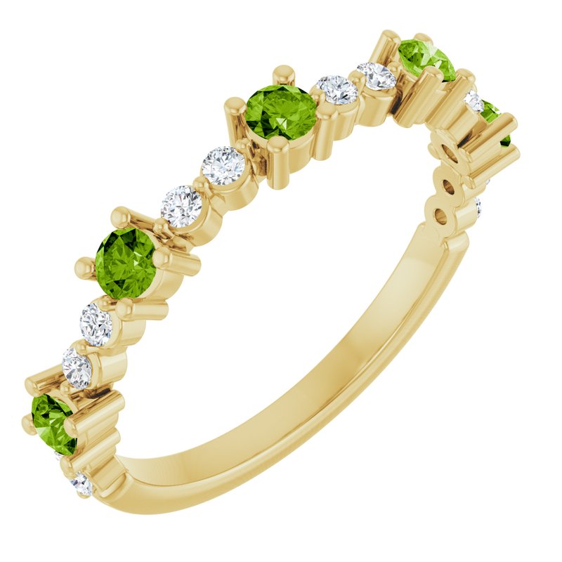 Accented Stackable Ring — Natural Diamond