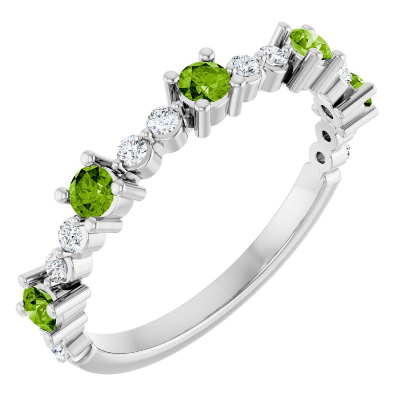 Accented Stackable Ring — Natural Diamond