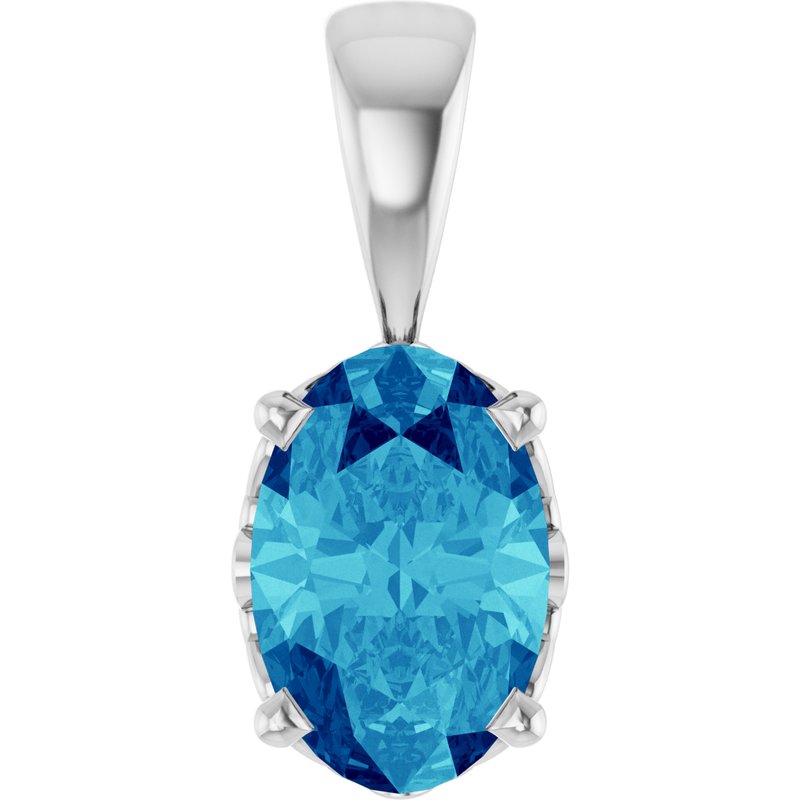 Oval 4-Prong Solitaire Necklace or Pendant