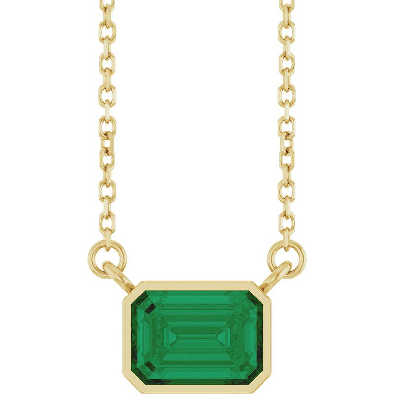 Bezel-Set Solitaire Necklace — 18″