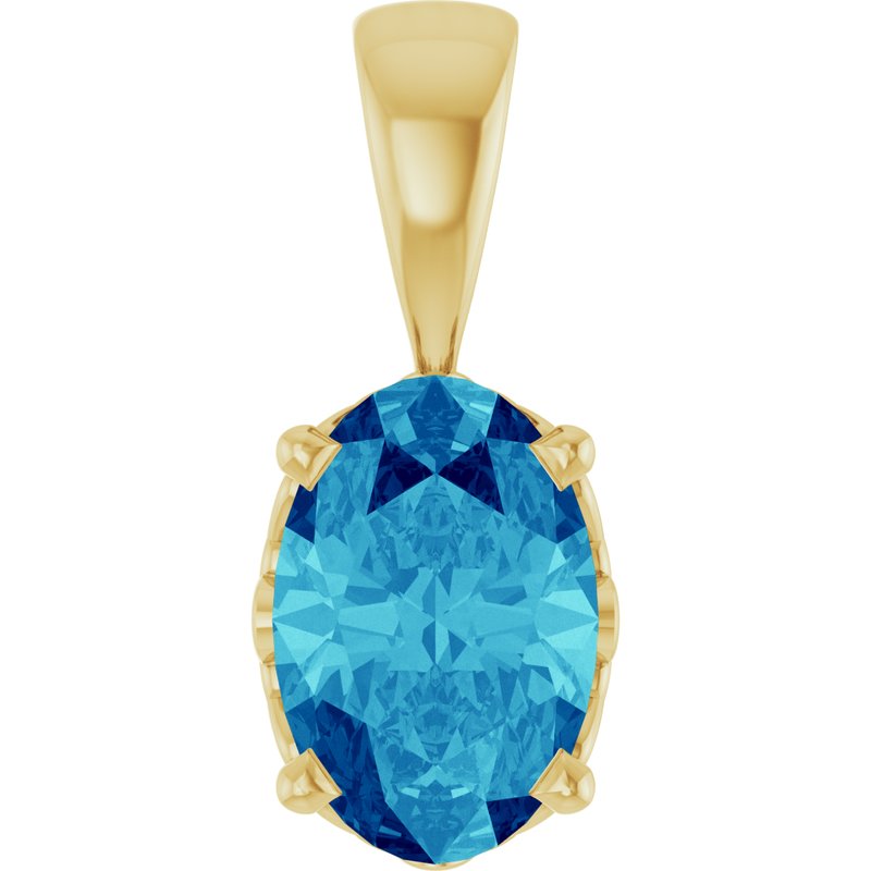 Oval 4-Prong Solitaire Necklace or Pendant