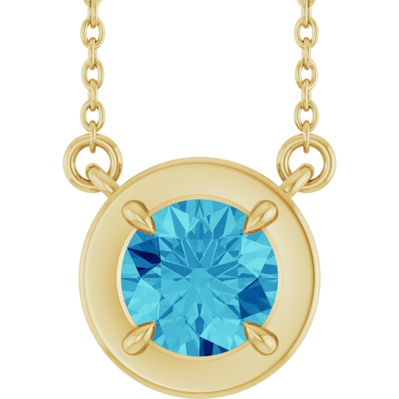 Claw-Prong Solitaire Bezel-Style Necklace or Center