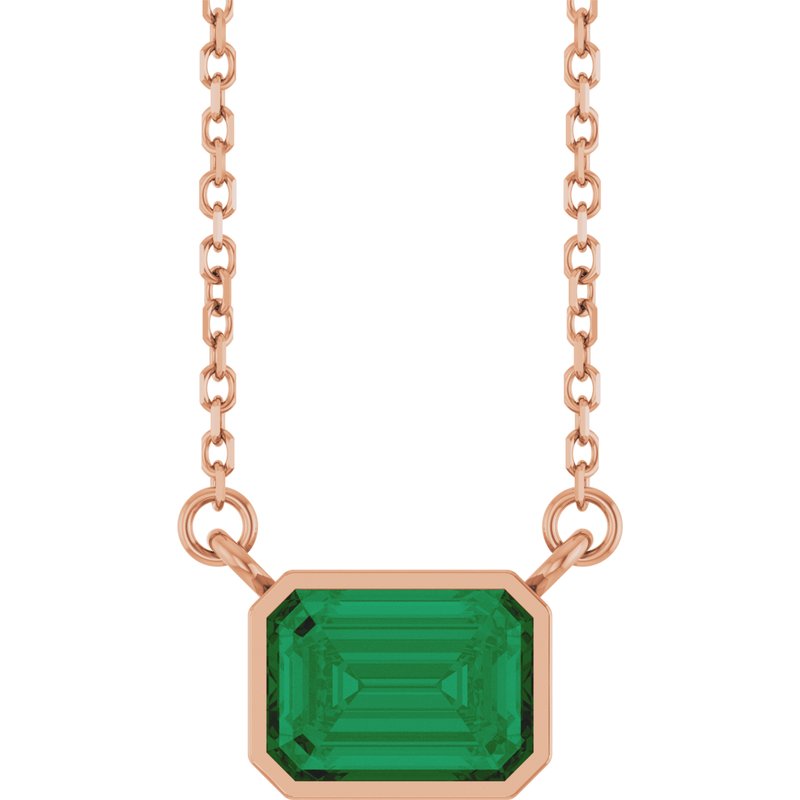 Bezel-Set Solitaire Necklace — 18″