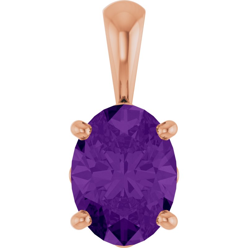Oval 4-Prong Solitaire Necklace or Pendant