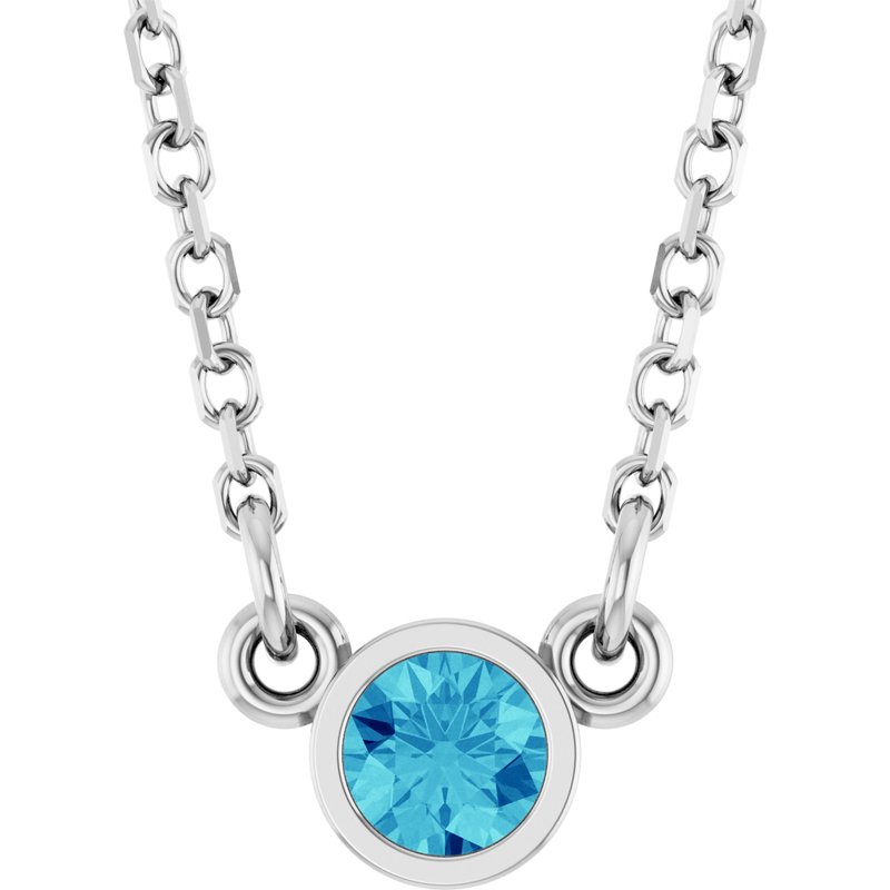 Bezel-Set Solitaire Birthstone Necklace