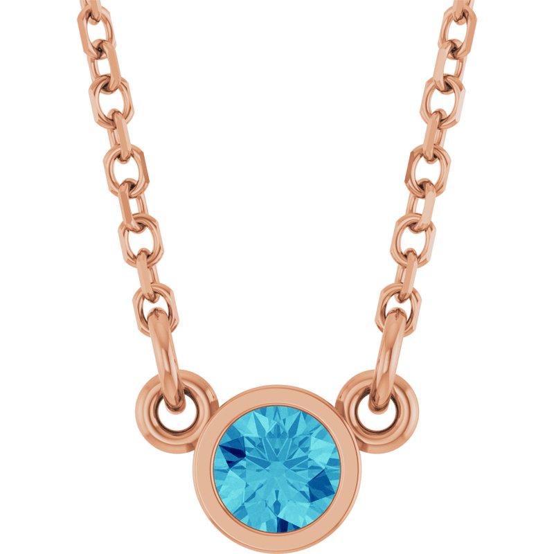 Bezel-Set Solitaire Birthstone Necklace